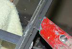 Cutting sealant on misted sealed double glazing